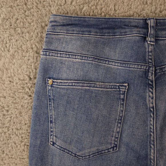 Pilcro Jeans Women 30 Blue The Icon Flare Distressed Stretch Denim Anthropologie - Picture 14 of 16